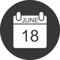 June Glyph Inverted Icon vector