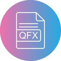 QFX File Format Line Gradient Circle Icon vector