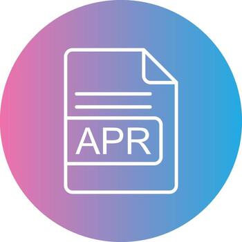 APR File Format Line Gradient Circle Icon vector