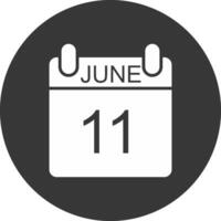 June Glyph Inverted Icon vector