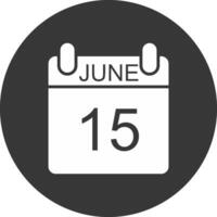 junio glifo invertido icono vector