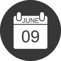 June Glyph Inverted Icon vector