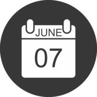 junio glifo invertido icono vector