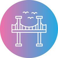 Bridge Line Gradient Circle Icon vector