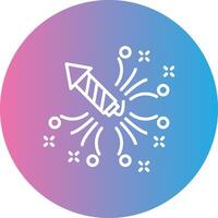 Firework Line Gradient Circle Icon vector