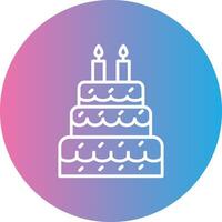 Cake Line Gradient Circle Icon vector