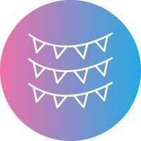 Bunting Line Gradient Circle Icon vector