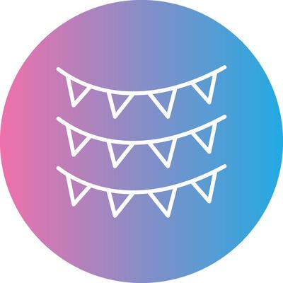Bunting Line Gradient Circle Icon