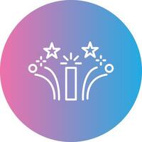 Firework Line Gradient Circle Icon vector