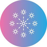 Firework Line Gradient Circle Icon vector