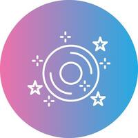 Vinyl Record Line Gradient Circle Icon vector