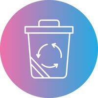 Recycle Bin Line Gradient Circle Icon vector