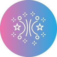 Firework Line Gradient Circle Icon vector