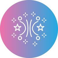 Firework Line Gradient Circle Icon vector