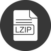 lzip archivo formato glifo invertido icono vector