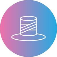 Top Hat Line Gradient Circle Icon vector