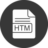 HTM File Format Glyph Inverted Icon vector