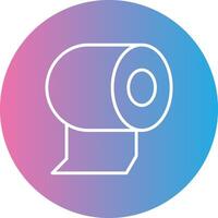 Toilet Paper Line Gradient Circle Icon vector