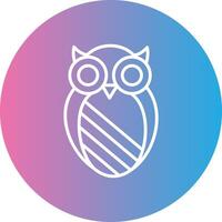 Owl Line Gradient Circle Icon vector