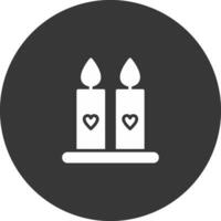 Candles Glyph Inverted Icon vector