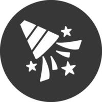 Confetti Glyph Inverted Icon vector