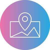 Map Line Gradient Circle Icon vector