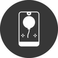 Mobile Glyph Inverted Icon vector