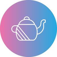 Teapot Line Gradient Circle Icon vector