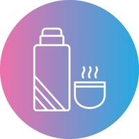 Thermos Line Gradient Circle Icon vector