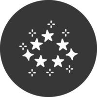 estrellas glifo invertido icono vector