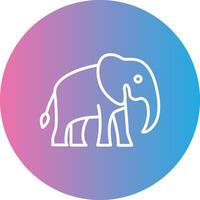 Elephant Line Gradient Circle Icon vector