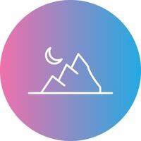 Mountain Line Gradient Circle Icon vector