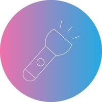 Torch Line Gradient Circle Icon vector