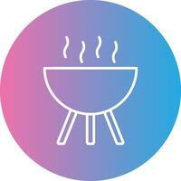 BBQ Grill Line Gradient Circle Icon vector