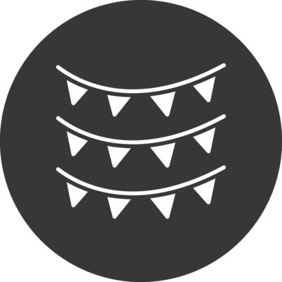 Bunting Glyph Inverted Icon