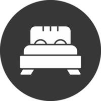 Bed Glyph Inverted Icon vector