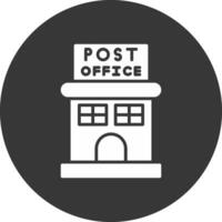 Post Office Glyph Inverted Icon vector