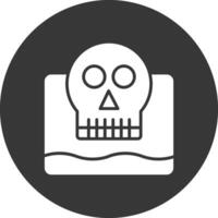 vivo muerto glifo invertido icono vector