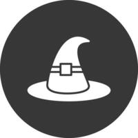 icono de glifo de sombrero de bruja invertido vector