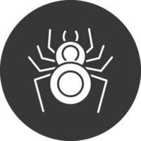 icono de glifo de araña invertido vector