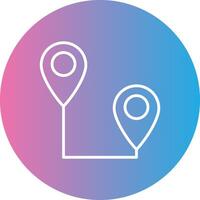 Map Line Gradient Circle Icon vector