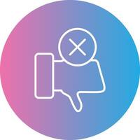 Dislike Line Gradient Circle Icon vector