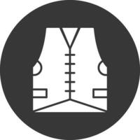 Vest Glyph Inverted Icon vector