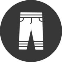 Pants Glyph Inverted Icon vector