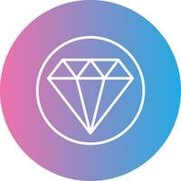 Diamond Line Gradient Circle Icon vector