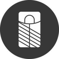 Sleeping Bag Glyph Inverted Icon vector