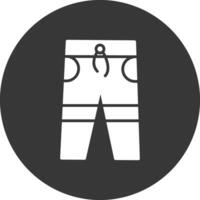 Trousers Glyph Inverted Icon vector