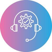 Technical Support Line Gradient Circle Icon vector