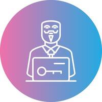 Anonymous Line Gradient Circle Icon vector