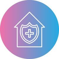 House Line Gradient Circle Icon vector